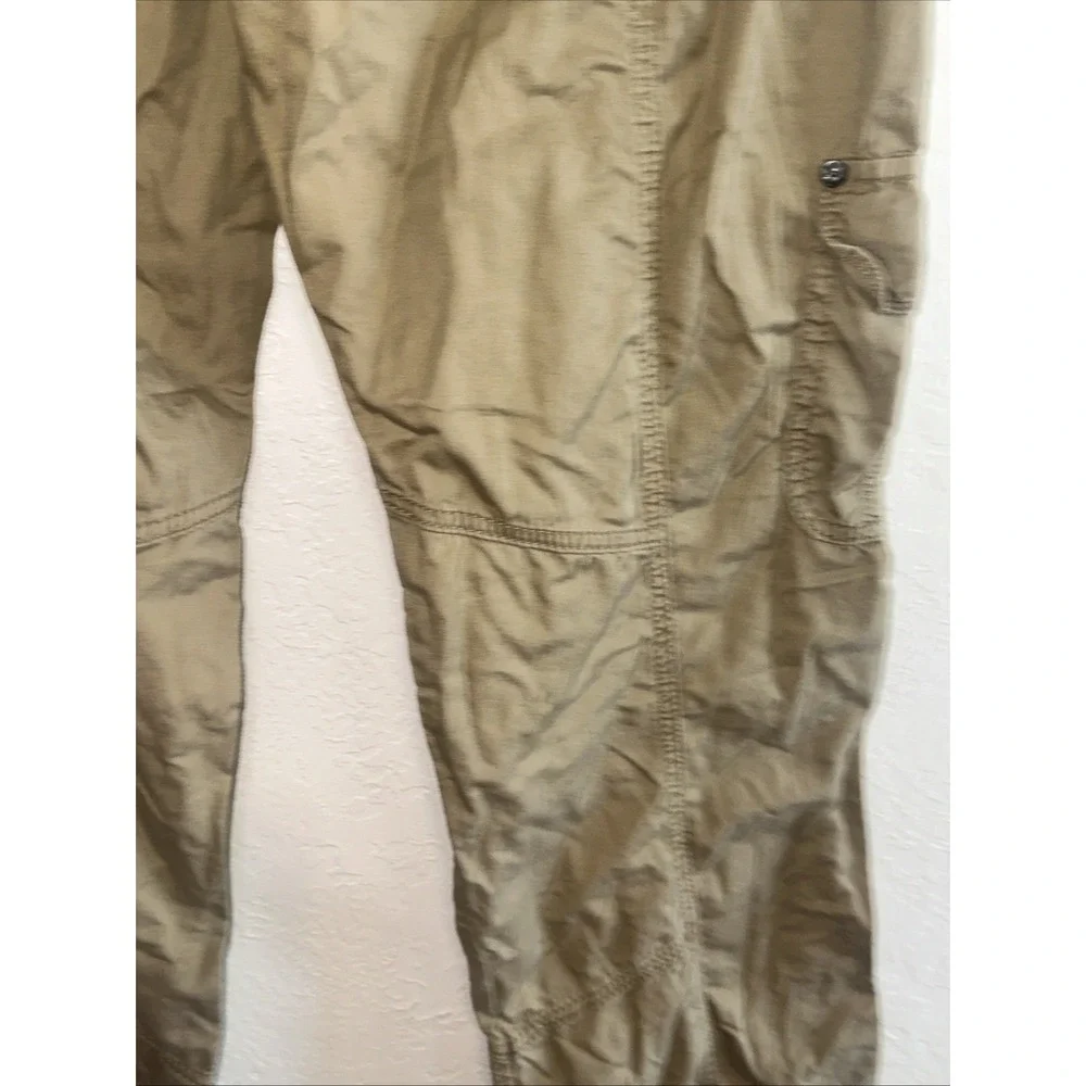 UNION BAY Womens Lightweight Cargo Pants Sz 17 M Brown Drawstring Tactical C21